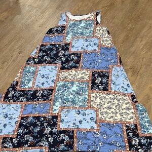 J. Jill Blue and Black Patchwork Dress